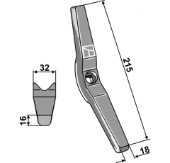 Pointe de soc pour semoir VÄDERSTAD 302300-25 adaptable
