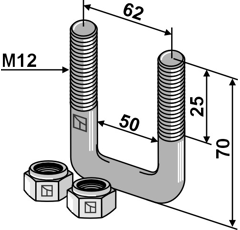 Boulon étrier M12 x 70 mm adaptable - BlackSteel©