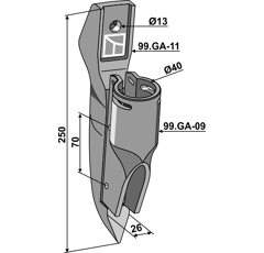 Soc complet pour semoir GASPARDO G16670610R adaptable - BlackSteel©