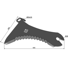 Couteau d'ensilage pour mélangeuse LELY|MENGELE 1144401 - BlackSteel©