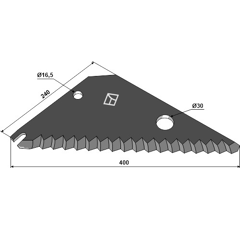 Couteau d'ensilage pour mélangeuse PÖTTINGER 434.003 adaptable - Blacksteel©