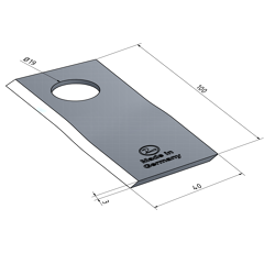 KM-Klinge rechts 100x40x3 mm LochØ: 19 mm 580290955N BCS Nachbau 