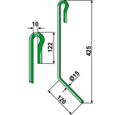 Griffe Ø15mm pour semoir AMAZONE 959336 adaptable 