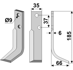 Fräsmesser Rechts 185 x 35 Nibbi Bruno Nachbau