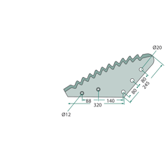 Couteau cranté  pour AGM 205001|70-194 adaptable