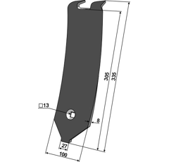 Leitblech 335 mm für Grubber LEMKEN 3374484 – Nachbau  