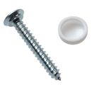 Kennzeichenblechschraube 4,8x32 mit weißer PVC-Kappe - 100 Stk.