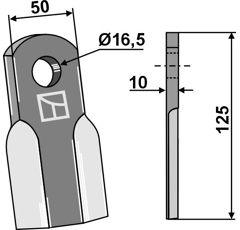 Couteau droit pour broyeur 120x50mm AGRICOM 702612 adaptable - Blacksteel©