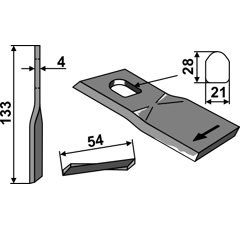 KM-Klinge rechts 80242 Stoll JF Nachbau 