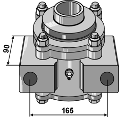 Lagergehäuse komplett ohne Flansch 90 mm Nachbau  