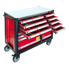 Werkstattwagen mit Sortiment - 447 Teile - 16 Schubladen