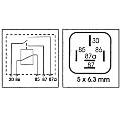 Relais 24 V - 87 A  inverseur 5 bornes