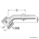 Pressnippel Bogen 45° DN25IL11116ORFSIG45 Alfagomma