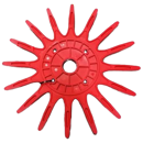 Etoile plastique pour bineuse à doigts Ø 370 mm rouge rigide - KULT