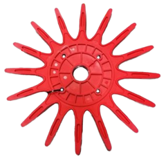 Etoile plastique pour bineuse à doigts Ø 370 mm rouge rigide - KULT