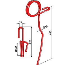 Griffe Ø12mm droite pour semoir VÄDERSTAD 430335 adaptable - Blacksteel©
