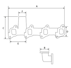 Collecteur d'échappement pour tracteur FORD 81806040 adaptable