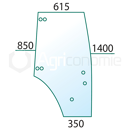 Vitre de porte Dr. pour machine agricole FENDT 210812030050 adaptable