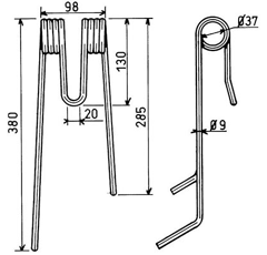 Federzinken LELY-FACO-LOTUS rechts GW131D NM - Nachbau