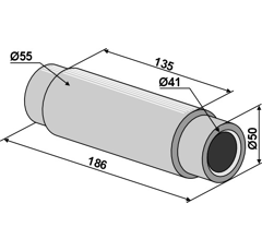 Palier d'arbre 186 mm adaptable - BlackSteel©