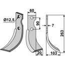 Fräsmesser Rechts 263 x 60 Ferrari Nachbau