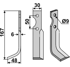 Fräsmesser Links 167 x 30 M.E.A.A.T., Mearelli Nachbau