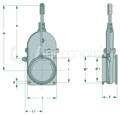 Vanne à lisier Ø 145 mm adaptable