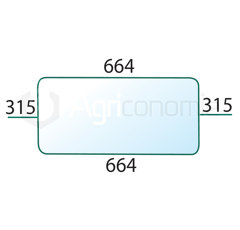 Vitre arrière pour machine agricole RENAULT 7701350558 adaptable