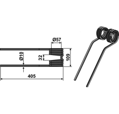 Federzinken schwarz für KVERNELAND A131393586 Nachbau  