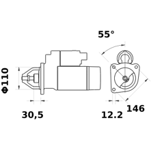 Démarreur MAHLE LETRIKA 12 V - 1,7 kW / MS 277