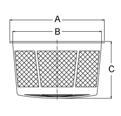 FILTRE A CORBEILLE Ø 301 MM HAUTEUR 60 MM POUR COUVERCLE SERIE MANTA ET ABAT