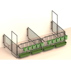 Kit double d’enclos modulaire zingué complet pour veaux