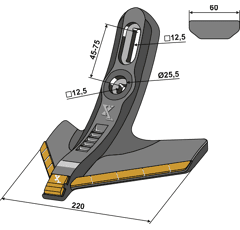 Gänsefußschar 220mm - Hartmetall