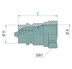 Coupleur mâle AGRI 12 GAS M FASTER 1/2" BSP