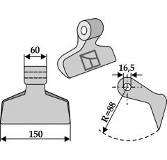 Marteau pour broyeur TERRAL 59091399 adaptable