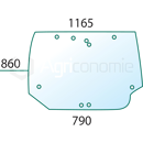 Vitre arrière pour machine agricole CASE IH 284947A2 adaptable