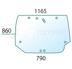 Vitre arrière pour machine agricole CASE IH 284947A2 adaptable