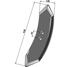 Scharspitze 440 x 120 mm für Grubber Nachbau