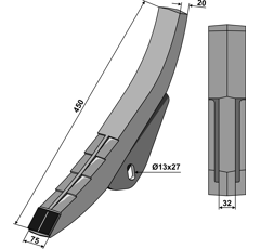 Tiefenlockererschar, Hartmetall beschichtet R17820681EXT Maschio Nachbau