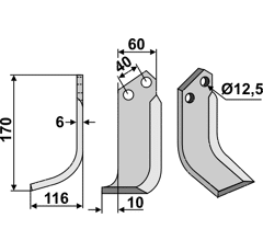 Fräsmesser - links BRE14L Breviglieri by Muzzi