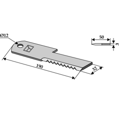 Contre-couteau pour broyeur JOHN DEERE Z 55611 adaptable - Blacksteel©