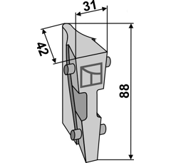 Clavette pour soc pour semoir BECKER 57457 adaptable - BlackSteel©