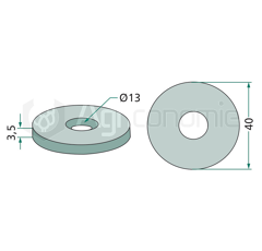 Rondelle Ø 13 x 40 mm pour semoir adaptable