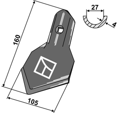 Soc 105 mm pour bineuse KONGSKILDE 7009603678P adaptable - BlackSteel©