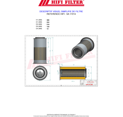 Filtre à air primaire adaptable HIFI FILTER SA17214