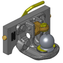 Kugeleinsatz Kugel 80,W= 320 S38, Schwarz  