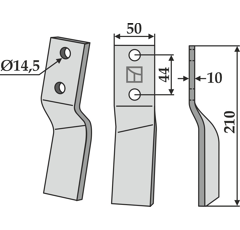 Lame droite pour Fraise/Rotavator BREVIGLIERI 0071091D adaptable 