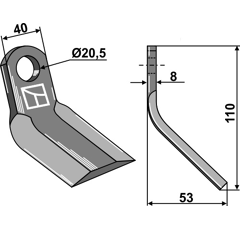 Couteau-Y pour broyeur 110x40mm CABE adaptable - Blacksteel©