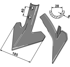 Soc triangulaire 185 x 8 mm adaptable - Blacksteel©