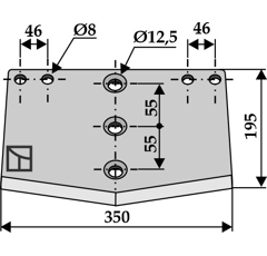 Couteau bêche pour autochargeuse MULLOS 780.201 adaptable - Blacksteel©